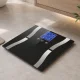 Analitinės stiklinės vonios kambario svarstyklės su LCD ekranu, iki 180 kg, juodos