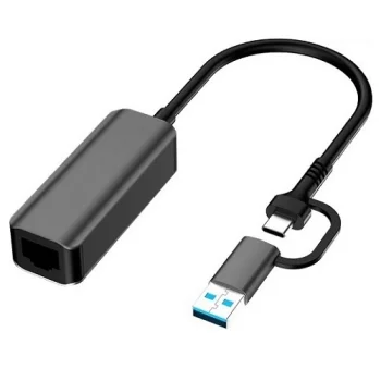 USB-A / USB-C į RJ45 tinklo adapteris, USB 3.0, 1000 Mbps, 0.15 m