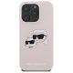 Karl Lagerfeld silikoninis Karl & Choupette MagSafe dėklas iPhone 16 Pro, rožinis