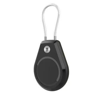 Vandeniui atsparus Apple AirTag dėklas su plieniniu trosu WAT-61-0Y1S, juodas