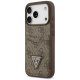 Guess 4G Nauble Card Triangle dėklas iPhone 17 Pro telefonui, rudas