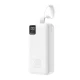 Išorinė baterija Wozinsky W8-W 30000mAh 30W su 2x USB-A, USB-C ir žibintuvėliu, balta