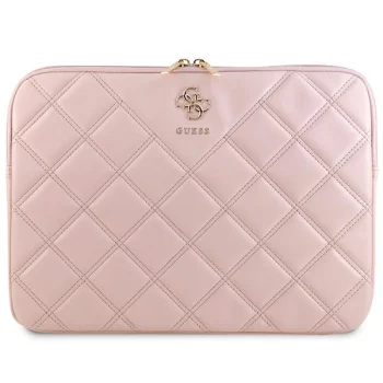 Guess Quilted 4G 14" nešiojamojo kompiuterio dėklas, rožinis