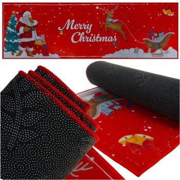 Ruhhy Christmas Rug 160x50 cm, Non-Slip, Red