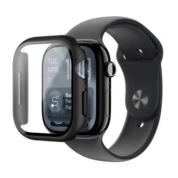 AmazingThing Radix apsauginis stiklas su dėklu Apple Watch Series 11 46 mm, juodas