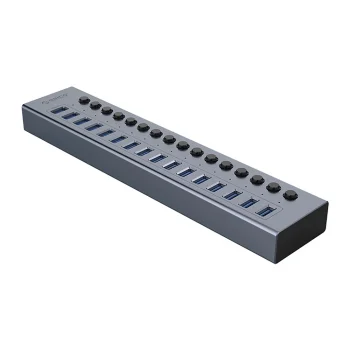 Orico BT2U3-16AB USB Šakotuvas 16x USB-A 3.0 su Jungikliais Pilkas