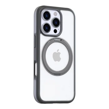 Torras Ostand R Fusion dėklas iPhone 16 Pro, pilkas