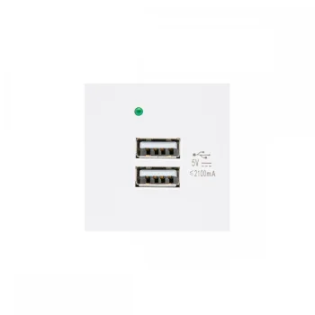 Maclean MCE728W Dual Wall USB Socket Charger 2.1A, White