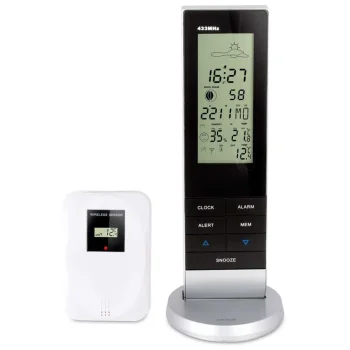 Skaitmeninė meteorologinė stotelė Alecto WS-1150 su belaidžiu jutikliu, juoda/sidabrinė