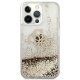 Guess 4G Big Liquid Glitter dėklas, skirtas iPhone 13 Pro Max, auksinis