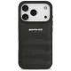 Mercedes AMG dėklas iPhone 17 Pro telefonui Leather Debossed Lines, juodas