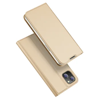 Dux Ducis Skin Pro Wallet Flip Case for iPhone 14 Plus, Gold
