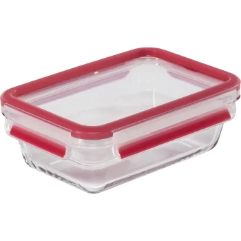 Stiklinis maisto indelis Emsa Clip&Close 700 ml, raudonas