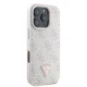 Guess Leather Metal Logo Strass Crossbody Case for iPhone 16 Pro - pink