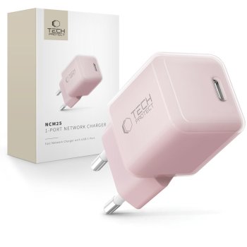 Tech-Protect NCM25 USB-C PD 25W įkroviklis - rožinis