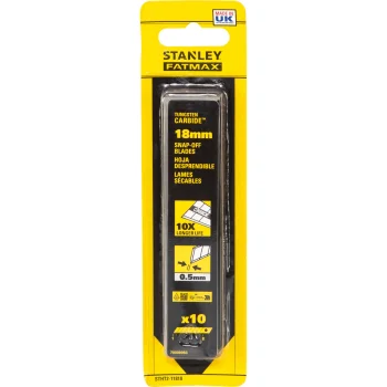 Nulaužiami peiliukų ašmenys Stanley STHT2-11818 Carbide 18 mm, 10 vnt.