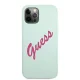 Guess Silicone Vintage dėklas iPhone 12 / 12 Pro telefonui, fuksijų mėlyna