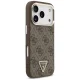 Guess 4G PU odinis MagSafe dėklas, skirtas iPhone 17 Pro, rudas