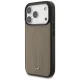 Mercedes dėklas iPhone 17 Pro telefonui Leather The Move MagSafe, kreminis