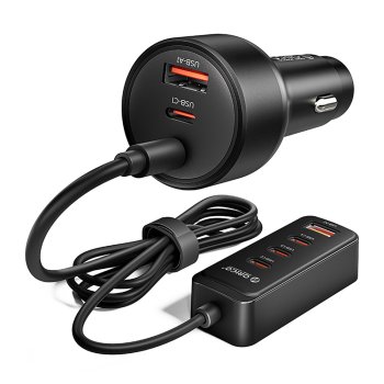 Orico ChargeClip automobilinis įkroviklis 108W, 2x USB-A ir 4x USB-C, juodas