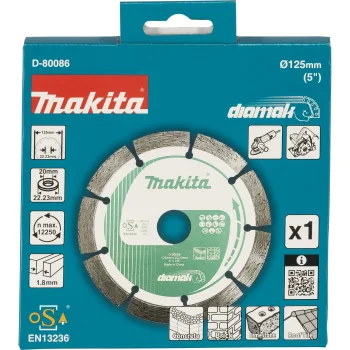 Deimantinis pjovimo diskas Makita D-80086 DIAMAK kampiniam šlifuokliui 125x22,23 mm