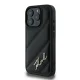 Karl Lagerfeld dėklas iPhone 16 Pro telefonui Diagonal Quilted Script, juodas
