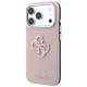 Guess Grained & Big Resin Logo dėklas iPhone 18 Pro / 17 Pro, rožinis