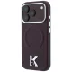 Karl Lagerfeld Grained Embossed Ring & Kameo Logo MagSafe dėklas iPhone 18 Pro / 17 Pro, bordo