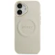 Guess Peony Hot Stamp MagSafe dėklas iPhone 17 telefonui, smėlio spalvos