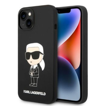 Karl Lagerfeld Silicone Ikonik MagSafe dėklas iPhone 14 Plus, Juodas
