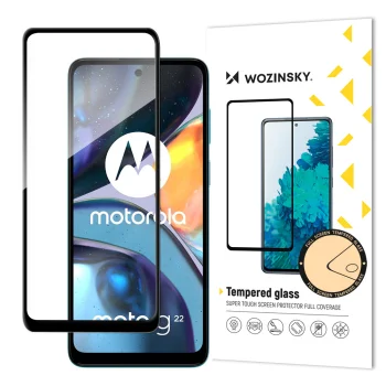 Apsauginis stiklas Wozinsky Full Glue telefonui Motorola Moto G22, 9H, juodas