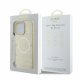 Guess Saffiano Peony Classic Logo MagSafe dėklas iPhone 16 Pro, auksinis