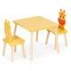 Ecotoys 6162 vaikiškų baldų komplektas: stalas ir 2 kėdės, Žirafa
