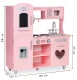 Large Wooden Play Kitchen for Kids with Sound Effects by ECOTOYS, Pink