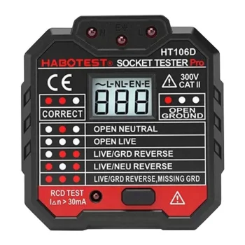 Lizdų testeris Habotest HT106D su skaitmeniniu LCD ekranu