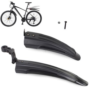 Bicycle Mudguards Front and Rear Set, 2 pcs, Black