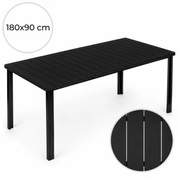 Multigarden sodo stalas 180x90 cm, 6-8 asmenims, Juodas