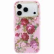 Guess IML Glitter Blossom Roses dėklas iPhone 17 Pro / 18 Pro, rausvas