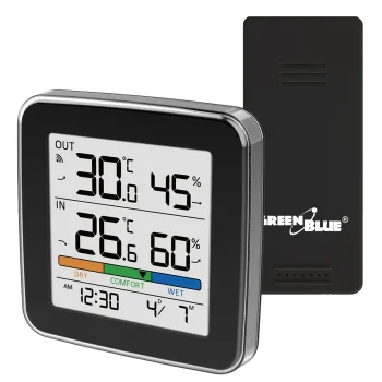 Belaidė meteorologinė stotelė GreenBlue GB169 B, Juoda