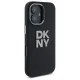 DKNY Liquid Silicone Metal Logo dėklas, skirtas iPhone 16, juodas