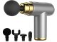 Compact Massage Gun with 4 Attachments, Grey