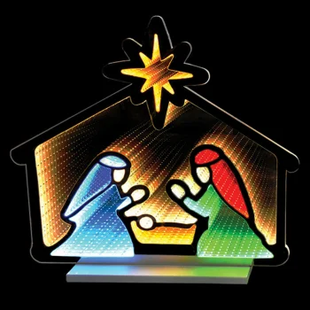 Kalėdų prakartėlė 3D LED šviečianti dekoracija 40x38cm