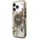 Guess IML Flower & Tonal Circle MagSafe dėklas iPhone 17 Pro, rudas