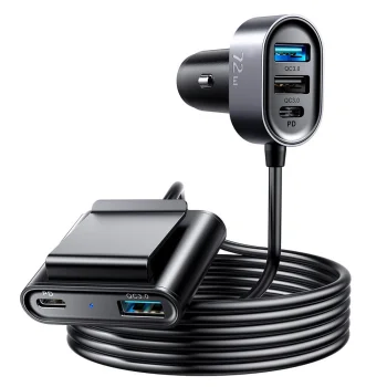 Automobilinis įkroviklis Joyroom JR-CL05 72W 2xPD + 3xQC3.0, juodas