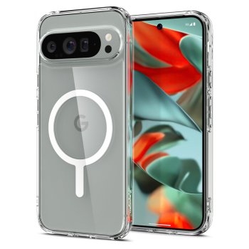 Google Pixel 9 Pro XL Spigen Ultra Hybrid OneTap Ring MagSafe Case Cover, White