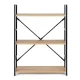 Modernhome CWJ602480LG Wild Oak Wooden Shelf with Metal Frame, 3 Shelves, Loft Style