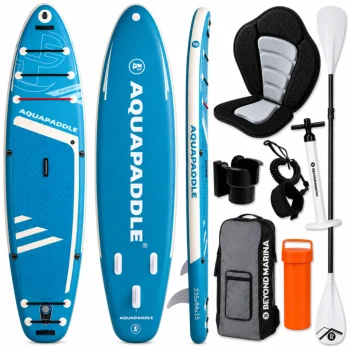 AquaPaddle Explorer pripučiama SUP irklentė su kėde, 335x84x15 cm, šviesiai mėlyna