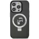 Karl Lagerfeld dėklas iPhone 15 Pro Max su Ring Stand MagSafe, juodas