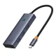 Baseus UltraJoy 5-in-1 USB-C šakotuvas (HDMI, 3x USB 3.0, PD), pilkas