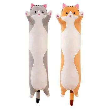 Plush Long Cat-shaped Hugging Pillow, 110cm